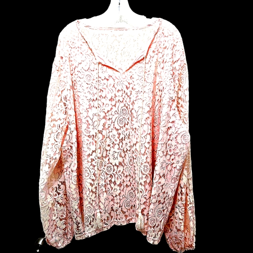 `T25450 NNT Light Pink Lace Lined Top